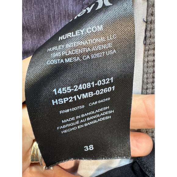 Hurley Mens Colorblock Board Shorts Size 38 Red Blue Drawstring Beach Swimwear - Picture 3 of 11